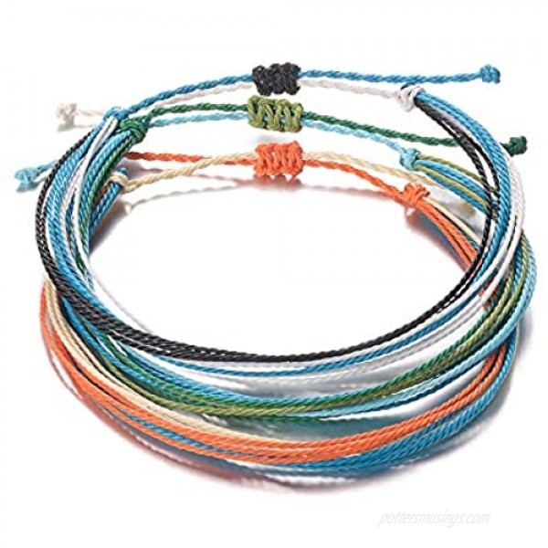 Tarsus Waterproof Adjustable Boho Ankle Bracelets Set Braided String Hawaii Anklets Jewelry Gifts for Women Teen Girls