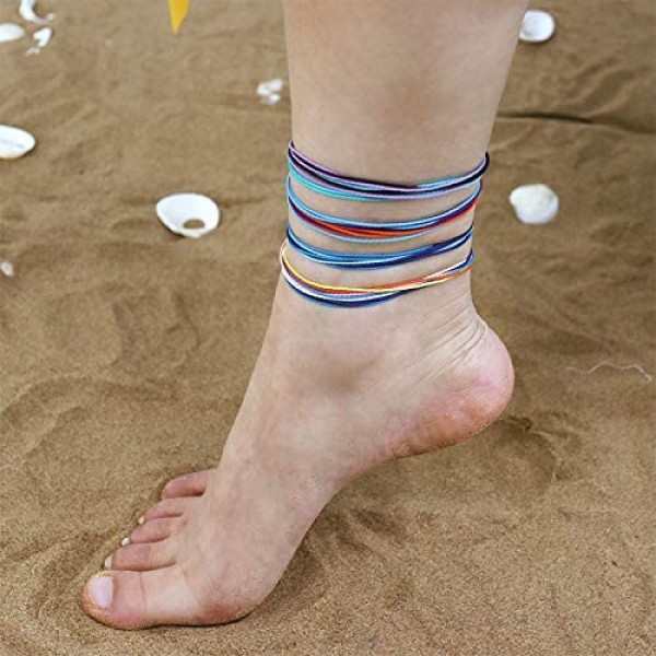 YANCHUN String Ankle Bracelet for Women Boho Anklet for Teen Girls Summer Compass Strand Bracelet for Girls