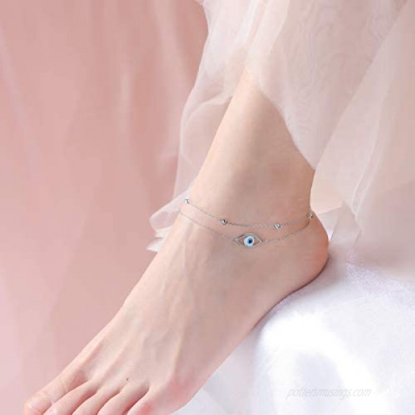 YinShan Anklet for Women S925 Sterling Silver Adjustable Foot Ankle Bracelet