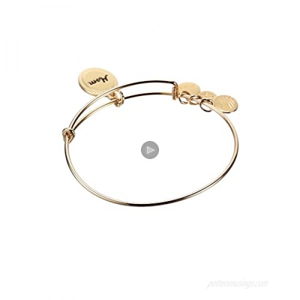 Alex and Ani Because I Love You Mom Expandable Wire Bangle Bracelet for Women Bonded by Love Charm 2 to 3.5 in