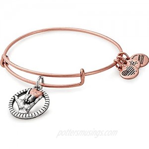 Alex and Ani Path of Symbols Expandable Bangle for Women  Love Sign Language Charm  Two-Tone Finish  2 to 3.5 in