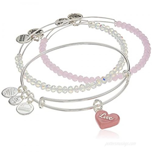 Alex and Ani Sweet Pink and Silver Bangle Bracelet