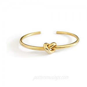 Altitude Boutique Cuff Bangle Gold Bracelets for Women | Tie The Knot Love Bracelet for Bridesmaid Gifts | 18K Gold Plated  Adjustable Best Friend Bracelets