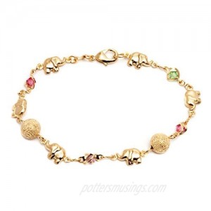 Barzel 18K Gold Plated Elephant Bracelets Elephant Gifts For Women Elephant Jewelry