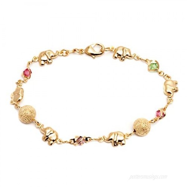 Barzel 18K Gold Plated Elephant Bracelets Elephant Gifts For Women Elephant Jewelry