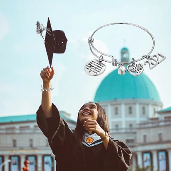 Class of 2021 Graduation Bracelet Inspirational Graduation Gifts for Her College Senior Bracelet Graduation Jewelry