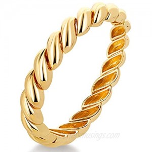 FAMARINE Twisted Thin or Chunky Bangle Bracelet in 14K Gold Plated  Stretchable Elastic Bracelet Couples Love Bracelets - 100% Exclusive