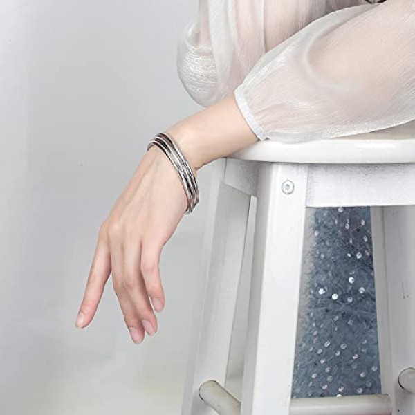 Fashion Smooth Moments Charm 925 Sterling Silver Bracelet Minimalist DIY Women 4MM Bangle Diameter 60-65 MM Jewelry Gift