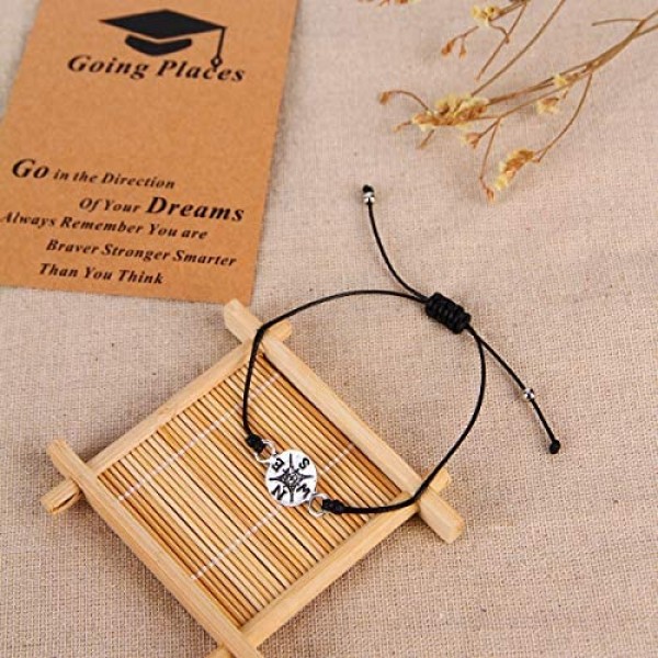 Graduation GIfts for Her 2021 Compass Bracelet Seniors College High School Graduate Gifts for Daughter Sister Couple