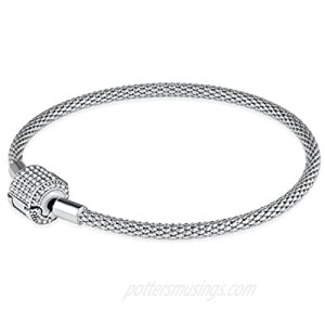 HQCROW Clasp Bracelet 925 Sterling Silver Women Charm Bangle Bracelets