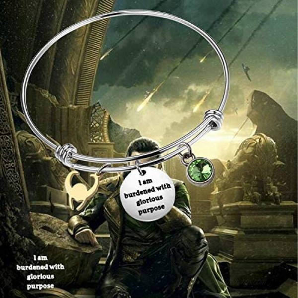 I am Burdened with Glorious Purpose Key Ring Loki Helmet Keychain
