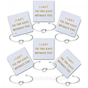 I Can't Tie The Knot Without You Bridesmaid Gift Cards Bridesmaid Bracelets Silver Tone- Set of 4 5 6