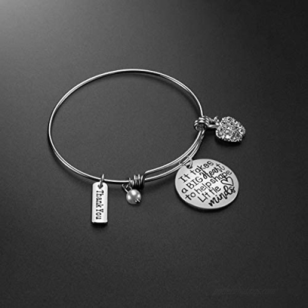 iJuqi Teacher Appreciation Gift - Teacher Bracelet for Women Thank You Gifts for Teachers It Takes a Big Heart to Help Shape little Minds