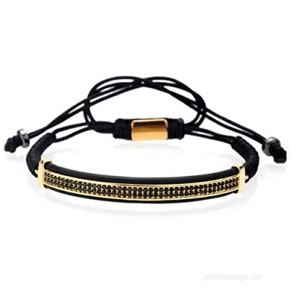 Imperial Crown King Mens Bracelet CZ Beads Gold Silver Bracelet for Men Women Luxury Charm Fashion Bangle Jewellery