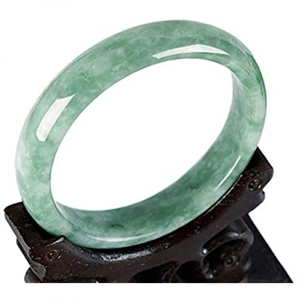Jade Bangle Bracelet for Women Retro Chinese Style Natural Green Jade Bangle (2.08-2.56In) G001