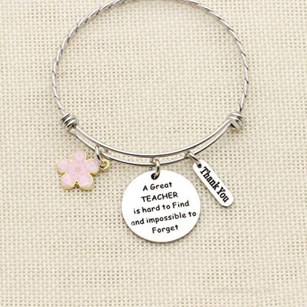 JQFEN Teacher Gifts Teacher Bracelet Jewelry for Women Thank You Gifts for Her Teachers Day Persent
