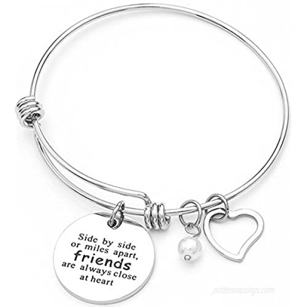 Jude Jewelers Stainless Steel Adjustable Friendship Heart Bracelet Good Friends are Always Close in Heart