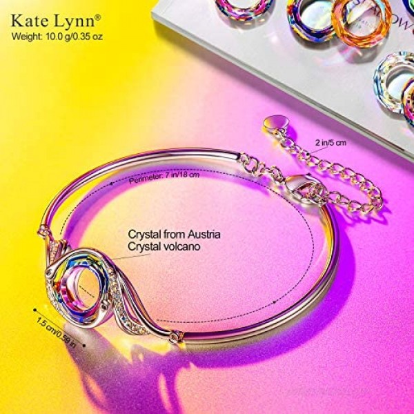 Kate Lynn Bracelet for Women Nirvana of Phoenix Bangle Bracelet Crystals from Austria Womens Jewelry for Wife Lucky Gifts for Mom Grandmother Friends with Gift Box