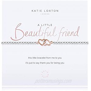 Katie Loxton A Little Beautiful Friend Silver Women's Stretch Adjustable Charm Bangle Bracelet
