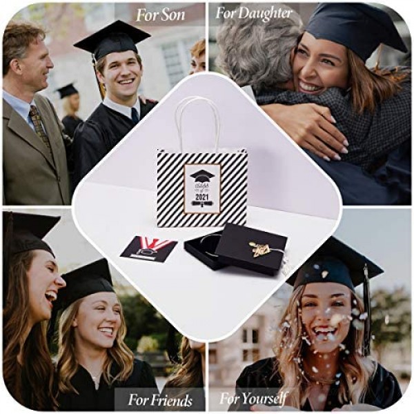 Ldurian 2021 Bracelet for Graduation Inspirational Grad Bangle Cuff for Women Graduate Gift for Her College Senior Bracelet Graduation Jewelry with 2021 Cap Box & Card & Bag