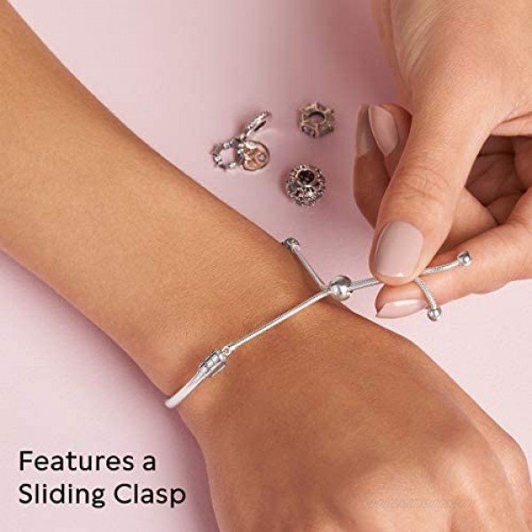 Pandora Jewelry Moments Slider Bangle Cubic Zirconia Bracelet in Sterling Silver