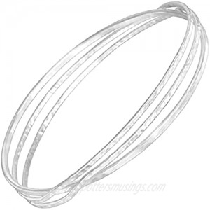 Silpada 'Interlace' Cut-Out Bangle Bracelet in Sterling Silver  6.75"