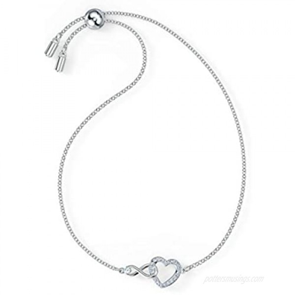 SWAROVSKI Women's Infinity Heart Jewelry Collection Rose Gold Tone & Rhodium Finish Clear Crystals