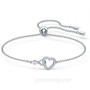 SWAROVSKI Women's Infinity Heart Jewelry Collection  Rose Gold Tone & Rhodium Finish  Clear Crystals
