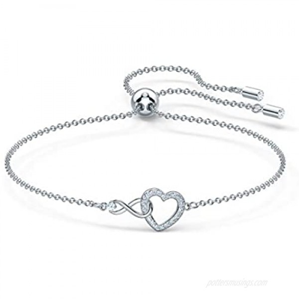 SWAROVSKI Women's Infinity Heart Jewelry Collection Rose Gold Tone & Rhodium Finish Clear Crystals