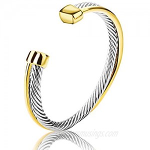 UNY Single Line Cross Over Twisted Cable Wire Bangles Crystal Mosaic Bracelet Bangle for Women Fashion Jewelry