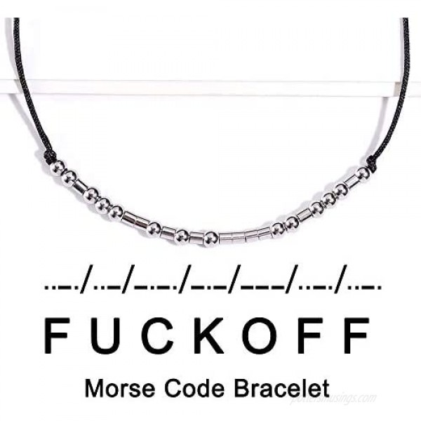 BOCHOI Morse Code Bracelet Funny Friendship Bracelets Birthday Gifts for Women Men Teen Girls Birthday