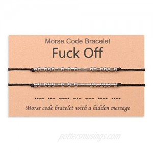 BOCHOI Morse Code Bracelet Funny Friendship Bracelets Birthday Gifts for Women Men Teen Girls Birthday