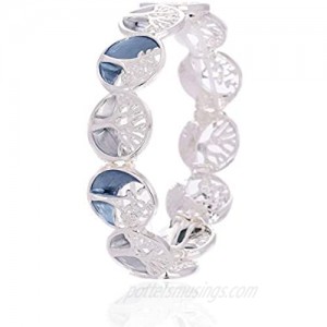 Cring Coco Enamel Colorful Bracelets for Women/Girls  Silver Plated Eternity Bands Fashion Bracelet Bangles  Adjustable Size 6.5-7.5 Inch