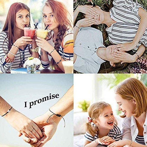 DIOFRG Pinky Promise Bracelets Anklet Matching Friendship Bracelet for Women Men Girls Best Friend Mom Daughter Him and Her