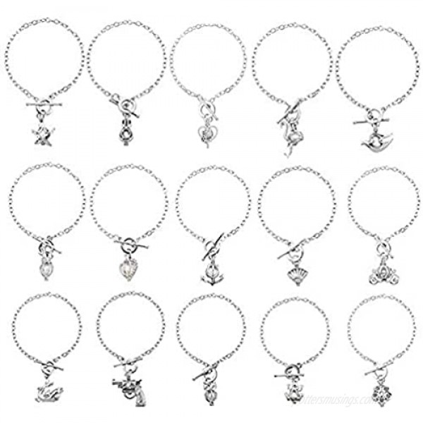 HENGSHENG 15 PCS Bracelet Sets Pearl Oyster Fitting with 1 PC Real Oval Pearl in Pendant (cpsl004)