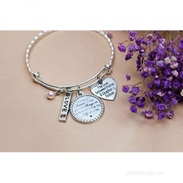 Mother's Day Gifts I'll Love You Forever I'll Like You for Always As Long As I'm Living Your Baby I'll be Wedding Bracelets for Brides (my Baby you'll be)