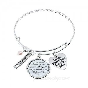 Mother's Day Gifts  I'll Love You Forever I'll Like You for Always As Long As I'm Living Your Baby I'll be  Wedding Bracelets for Brides (my Baby you'll be)
