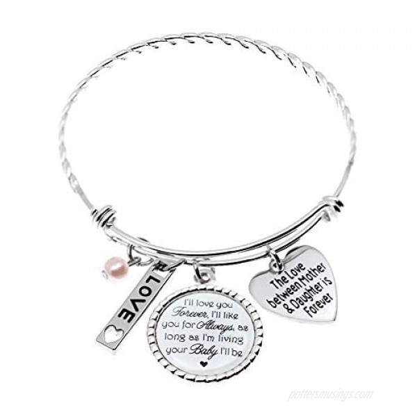 Mother's Day Gifts I'll Love You Forever I'll Like You for Always As Long As I'm Living Your Baby I'll be Wedding Bracelets for Brides (your Baby I'll be)