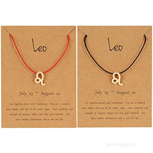 NUOSHING Simple 12 Constellations Bracelet Astrology Horoscope Zodiac Bracelet with Gold Message Card Gift for Women Men Boys Girls