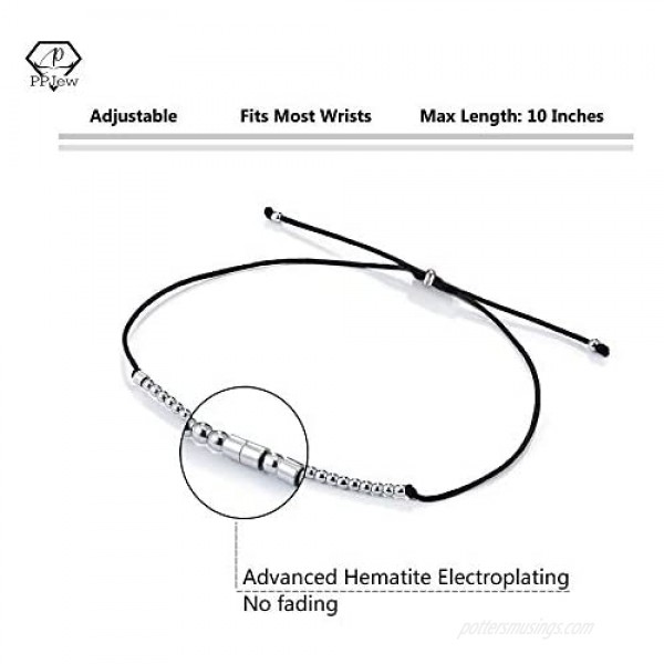 PPJew Bff Morse Code Set Best Friends Friendship Stainless Steel Adjustable String Matching Bracelets For Women Sister Girls 2 Pcs …