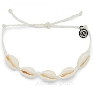 Pura Vida Knotted Cowries Bracelet - 100% Waterproof Adjustable Band - Plated Brand Charm White