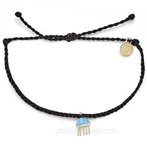 Pura Vida Silver or Gold Jellyfish Bracelet - 100% Waterproof  Adjustable Band - Plated Brand Charm