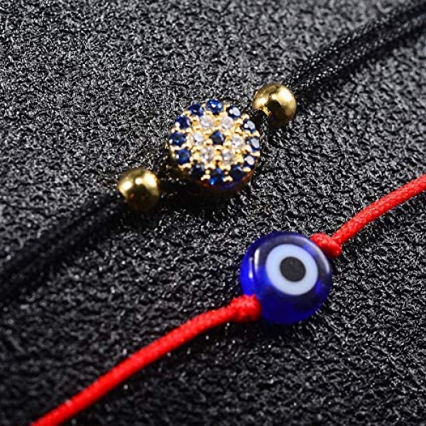 Shonyin Evil Eye Bracelets for Women Protection Kabbalah Ojo Turco Lucky Nazar Bracelets for Men Family Friend 2pcs
