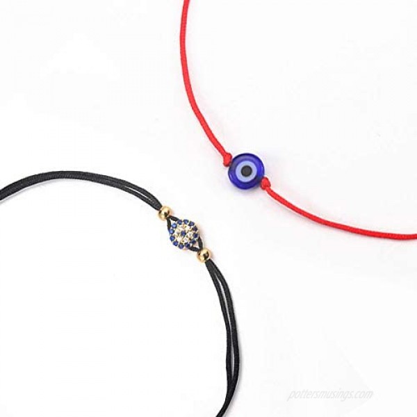 Shonyin Evil Eye Bracelets for Women Protection Kabbalah Ojo Turco Lucky Nazar Bracelets for Men Family Friend 2pcs