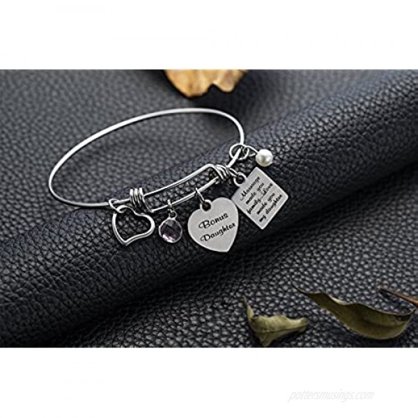 Step Daughter Bracelet Daughter in Law Gifts Marriage Made You Family Love Made You My Daughter