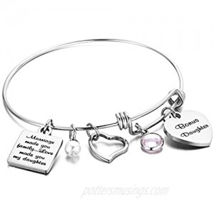 Step Daughter Bracelet  Daughter in Law Gifts Marriage Made You Family Love Made You My Daughter