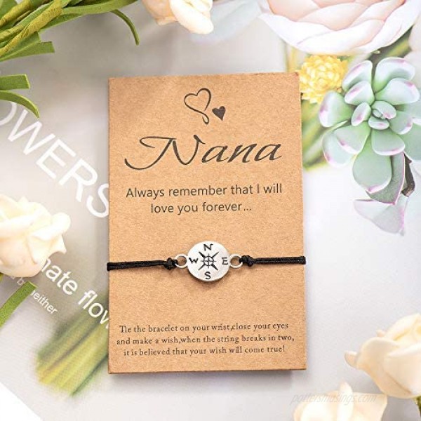 Tarsus Best Nana Wish Bracelets Birthday Jewelry Gift for Women