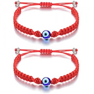 Tarsus Big Evil Eye Adjustable Bracelet Kabbalah Red String Amulet Nazar for Family Couple Bestfriend Women Men Girls