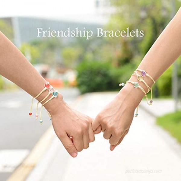 Tarsus Cute Handmade Friendship Bracelets Natural Dried Flower Beaded Bracelet Birthday Gifts for Women Teens and Girls 6 Pcs