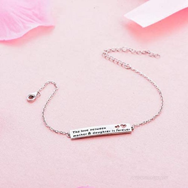 925 Love Charm Mom Bracelets for Women Sterling Silver Link Chain Gift